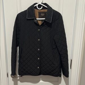 Coach Black Quilted Women's Jacket with genuine leather trim